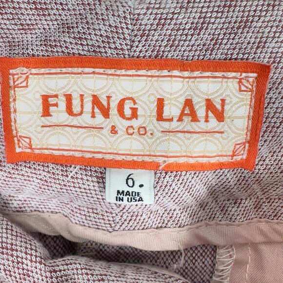 Fung Lan Flare Pants Trouser Gingham Sz 6 Pink 70's Inspired Retro Polyurethane - Picture 6 of 15